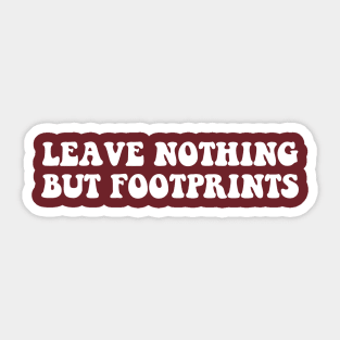 leave nothing but footprints Sticker